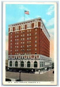 c1930's Hotel Charlotte Charlotte North Carolina NC Vintage Postcard 