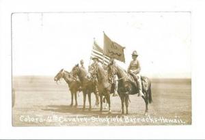 LP69   Military postcard,  Hawaii, Colors, 4th Cavalry, 