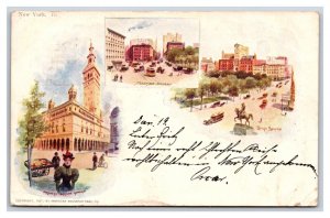 Multiview Vignette New York City NY NYC 1901 UDB American Souvenir Postcard W3