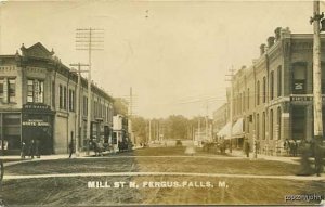 Fergus Falls MN Street Vue Dentist RPPC Postcard