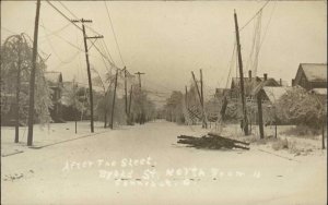 Conneaut OH Broad St. After Sleet Storm c1910 Real Photo Postcard