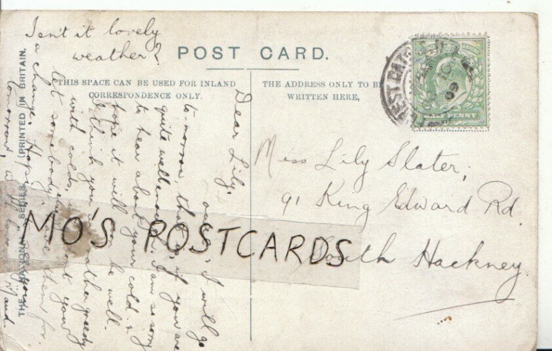 Genealogy Postcard - Slater - King Edward Road - South Hackney - London - 8791A