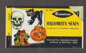 Vintage HALLOWEEN c1970s STICKER BOOK Jol Skull Cat DENNISON SEALS Ex Carpentier