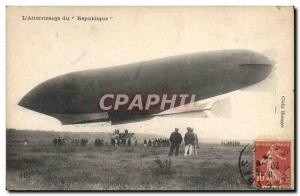 Old Postcard Jet Aviation Zeppelin airship landing of the Republic