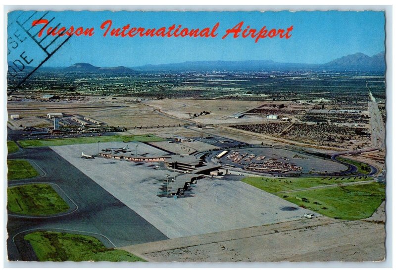 c1950's Tucson International Airport Birds Eye View Arizona AZ Posted Postcard