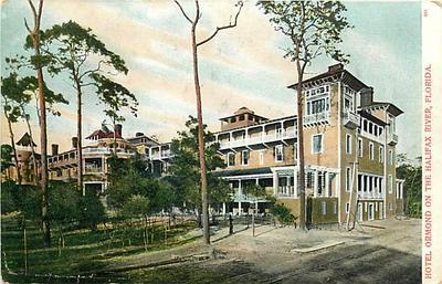 FL-HALIFAX RIVER-HOTEL ORMOND-TOWN VIEW-EARLY-K42043