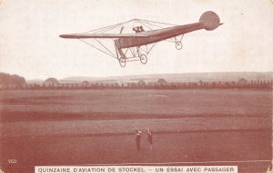 Aircraft Quinzaine D'Aviation de Stockel Un Essai avec Passager postcard...