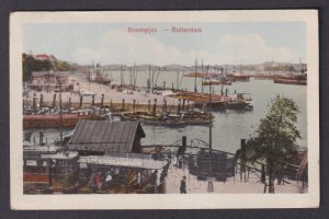 Vintage Postcard Netherlands Rotterdam Boompjes 1925