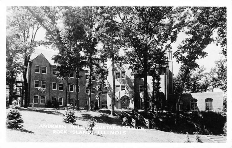 Rock Island Illinois Augustana College Real Photo Antique Postcard K54015