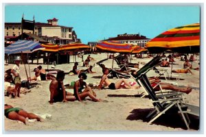 1964 Sun Bathing Beach Scene Cape May New Jersey NJ Vintage Posted Postcard