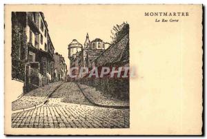 Old Postcard Fancy Paris Montmartre La Rue Cortot