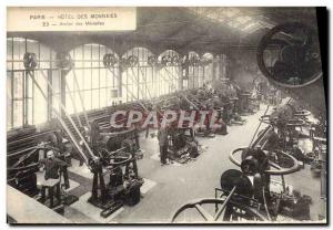 Old Postcard Paris Hotel Des coins Workshop medals