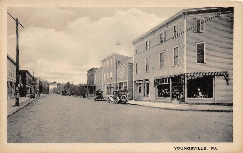 H96/ Youngsville Pennsylvania Postcard c1910 Main Street Stores 78