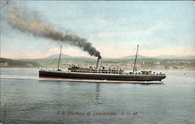 Steamship SS Duchess of Devonshire Isle of Man c1910 Postcard