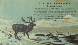 J. J Wilbraham's Copying House Lake Scene Mountains Stag Elk Fabulous! P77