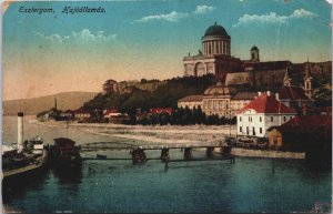 Hungary Esztergom Hajoallomas Vintage Postcard C106