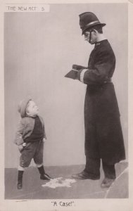 New Smoking Act Child Dropping Case Cigarettes Policeman Old RPC Postcard
