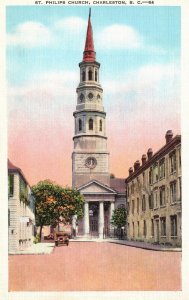 Vintage Postcard St. Philips Anglican Historic Church Charleston South Carolina