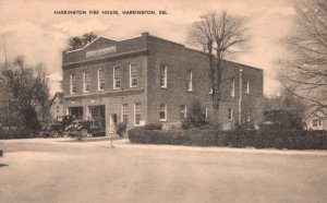 Vintage Postcard Harrington Firehouse Historic Landmark Harrington Delaware DE