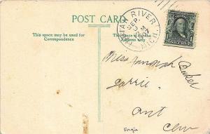 Indian River MI Artesian Well Railroad Station Train Depot Postcard