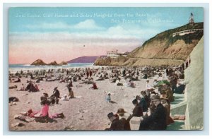 Seal Rocks Cliff House Sutro Heights from Beach San Francisco CA Postcard