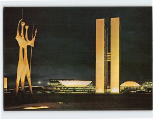 Postcard Mto. ao Candango-Edifício do Congresso, Brasília, Brazil