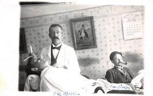 Man Getting a Haircut Real Photo Occupation, Barber 1971 