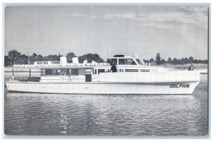 Dolphin Deep Sea Fishing Boat Advertising Tarpon Springs Florida FL Postcard 