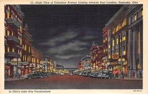 Columbus Avenue, Night Sandusky, Ohio OH