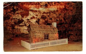 US Route 66 - Moonshiner's Cabin in Meramac Caverns, Stanton, MO  (crease)