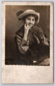 New Castle IN Lovely Woman Maurine Thornburgh Schuffman Real Photo Postcard F49