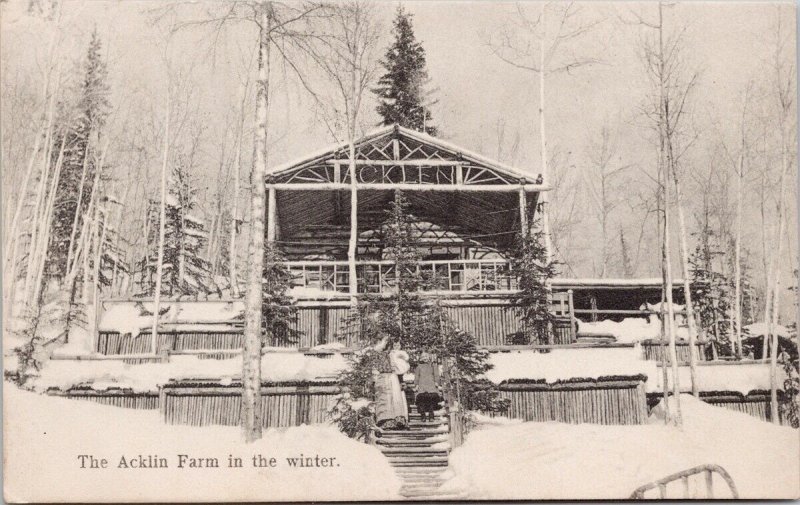 The Acklin Farm in Winter Yukon YT People c1908 #116 Zaccarelli's Postcard H44