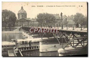 Old Postcard Paris L & # 39Institut of France and the Pont des Arts