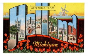 MI - Holland. Large Letter Greetings