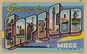 LARGE LETTER Cape Cod, Massachusetts, 1930-1940s