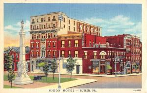 Butler Pennsylvania Nixon Hotel Street View Antique Postcard K55762