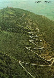 Postcard Mount Tabor Bird's Eye View Scenic Mountain Trail Lower Galilee Israel