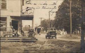 Milford CT Cancel Trolley Station Popcorn Cart? c1906 Real Photo Postcard