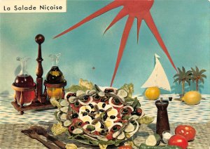 US4236 La Vraie Salade Nicoise Food on Table Postcard recipe