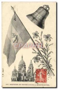 Old Postcard Remembrance Sacre Coeur of Montmartre Bell Drapeaun