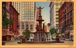 Ohio Cincinnati Fountain Square Curteich