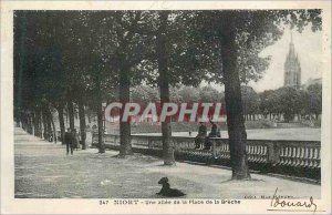 Old Postcard Niort An allee of the Place de la Breche