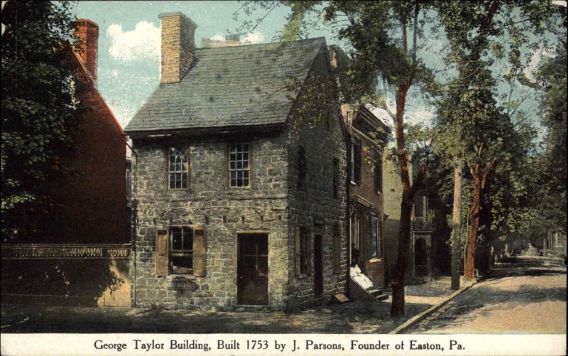 George Taylor Bldg Founder of Easton PA c1910 Postcard