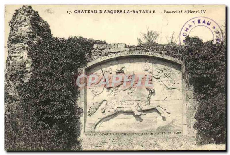 Old Postcard Château d'Arques-la-Bataille Bas Relief of Henry IV