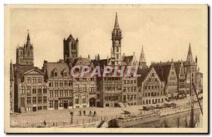 Belgie Belgium Old Postcard Ghent Quai herb