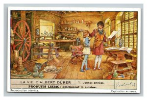 Vintage Liebig Trade Card - French - 2 of The Life of Albert Dürer Set