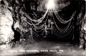 Real Photo Postcard Crystal Cave Cathedral in Spring Valley, Wisconsin