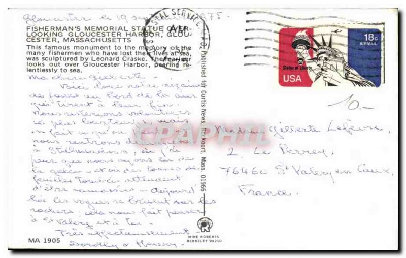 Modern Postcard Fisherman memorial statue