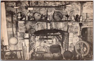 Dayton Ohio OH, Interior View, Newcom Tavern, Fireplace in West Room, Postcard