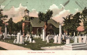 Vintage Postcard 1909 View of Old Swede's Church Wilmington Delaware DE